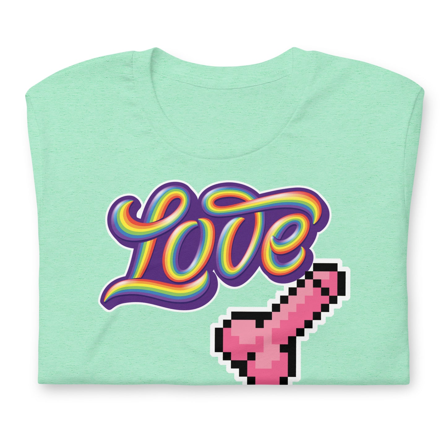 Love Dick Shirt-Heather Mint folded-backroomgear - your LGBTQI Gay Kink Apparel Store