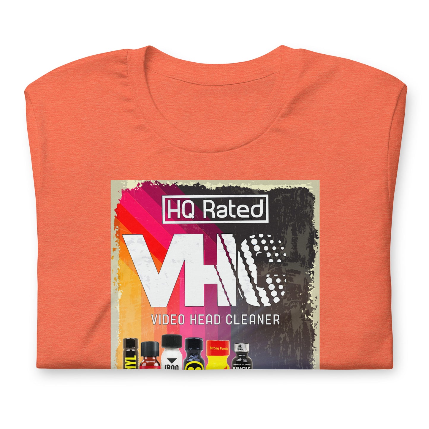 Video Head Cleaner Heather Orange T-Shirt folded - BackRoomGear - your LGBT Gay Kink Apparel Store