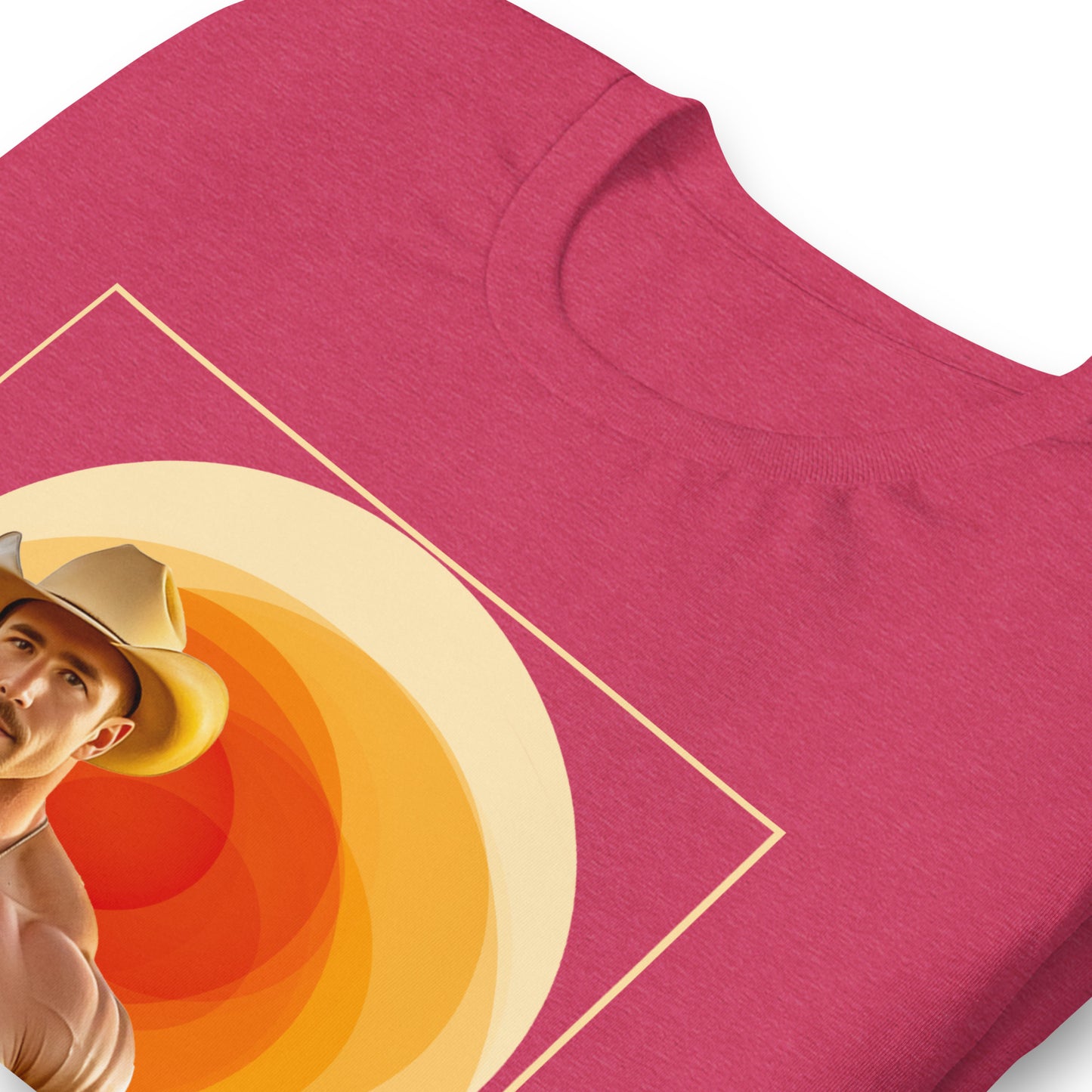 Cact-Ass Cowboy heather raspberry T-Shirt zoomed - BackRoomGear - your LGBTQI Gay Kink Apparel Store