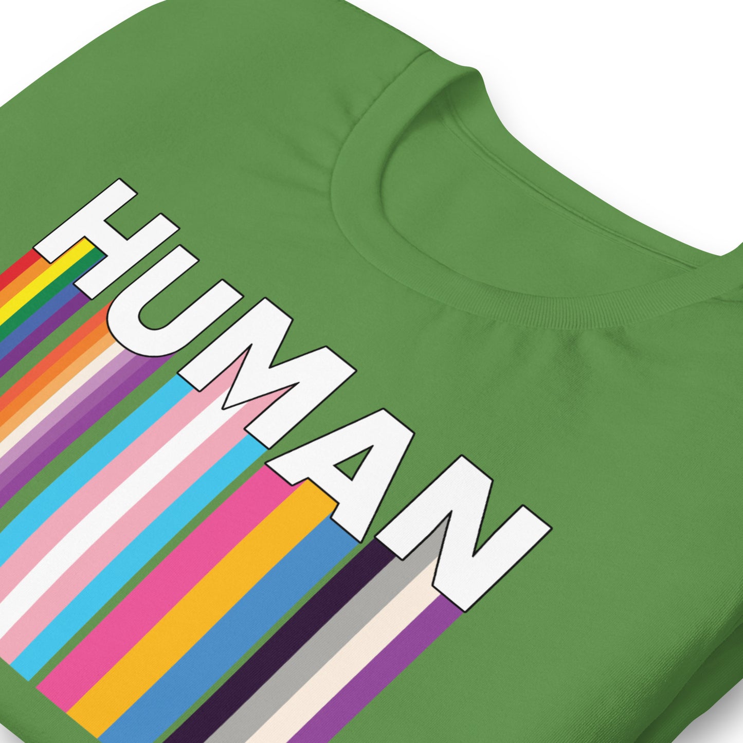 We Are Human Leaf T-Shirt Zoomed - BackRoomGear - your LGBTQI Gay Kink Apparel Store