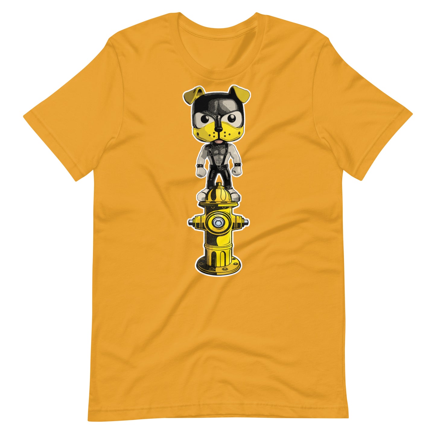 Hydrant-Pup-shirt mustard flat - backroomgear - your LGBTQI Gay Kink Apparel Store