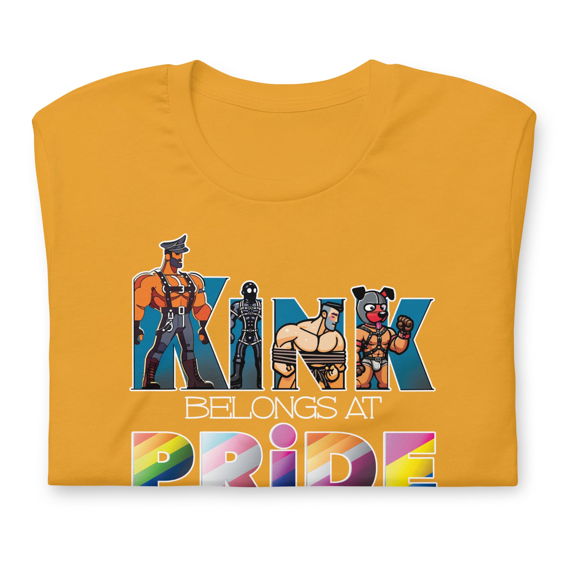 Kink-Pride-Mustard Folded Shirt - backroomgear - your LGBTQI Gay Kink Apparel Store