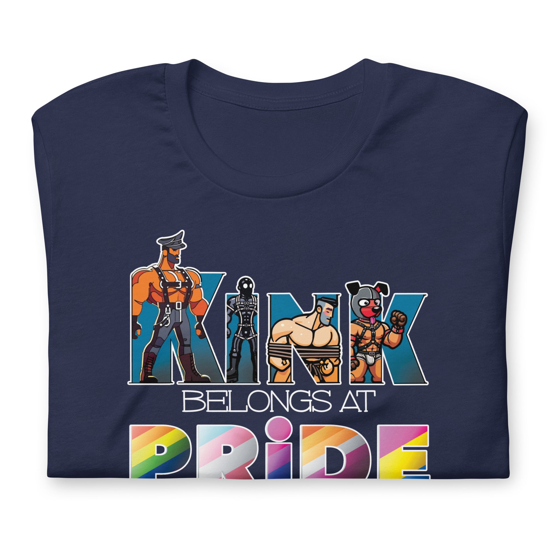 Kink-Pride-Navy Folded Shirt - backroomgear - your LGBTQI Gay Kink Apparel Store