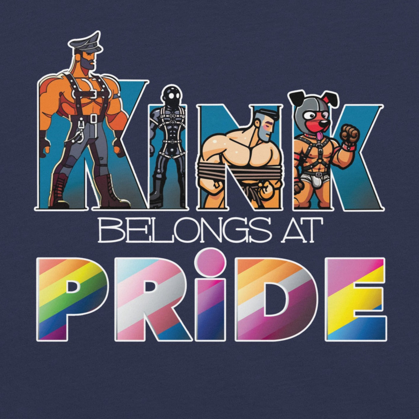 Kink-Pride-Navy Shirt - backroomgear - your LGBTQI Gay Kink Apparel Store