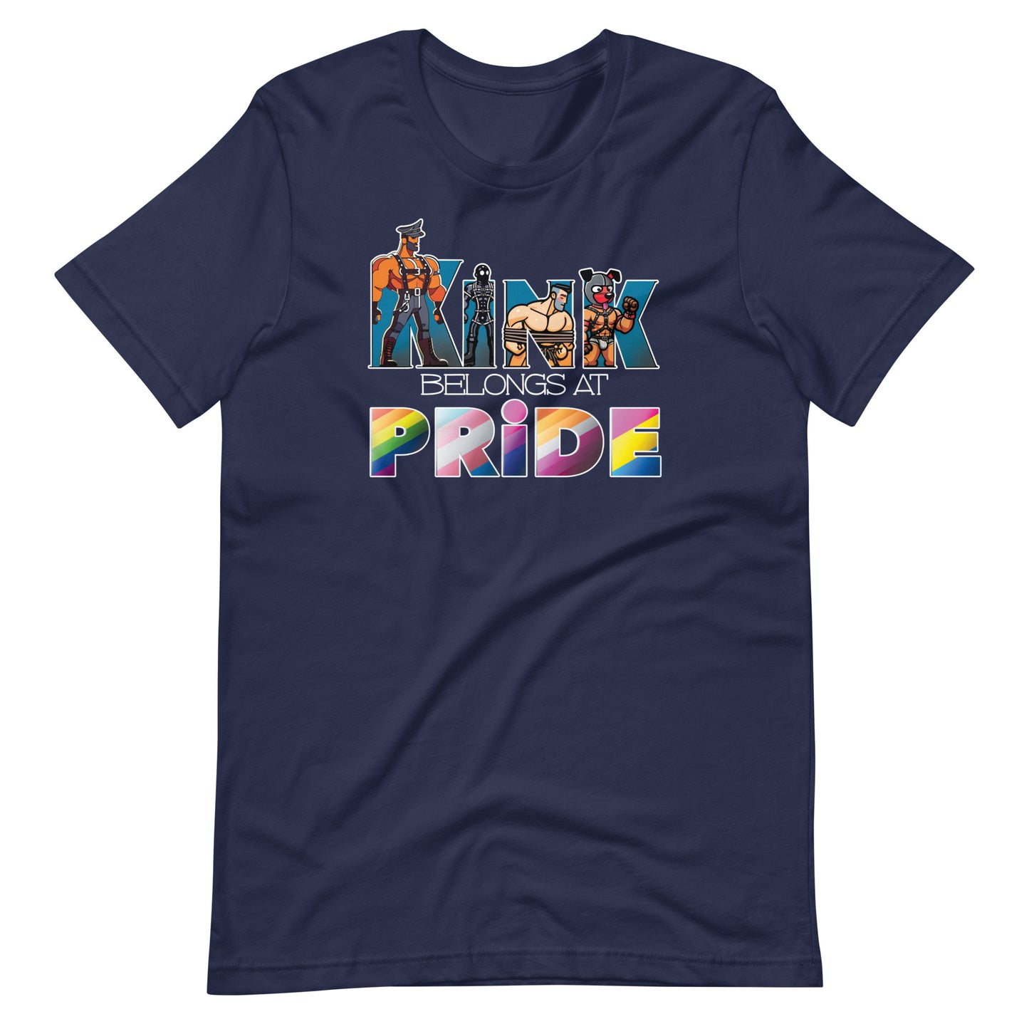 Kink-Pride-Navy Flat Shirt - backroomgear - your LGBTQI Gay Kink Apparel Store