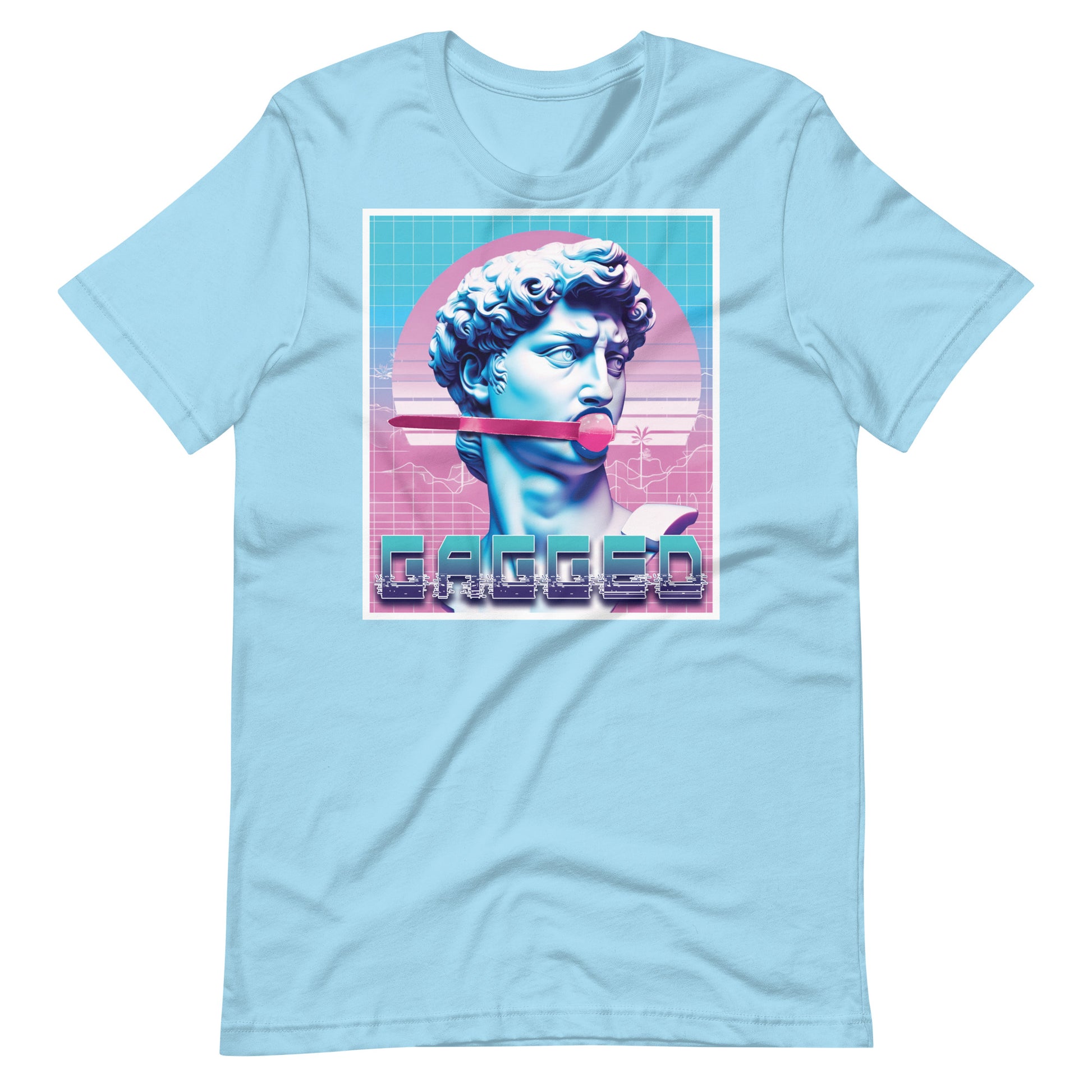 Gagged-Ocean Blue Flat-Shirt - backroomgear - your LGBTQI Gay Kink Apparel Store