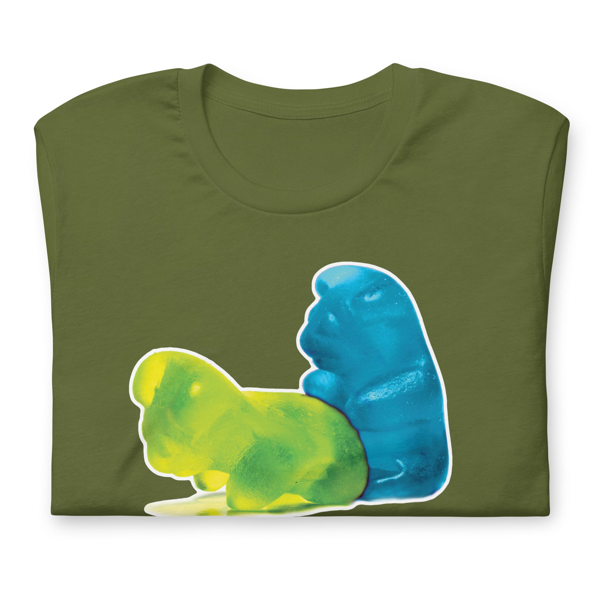 Gummy-Bearback-olive Shirt flat folded - backroomgear - your LGBTQI Gay Kink Apparel Store