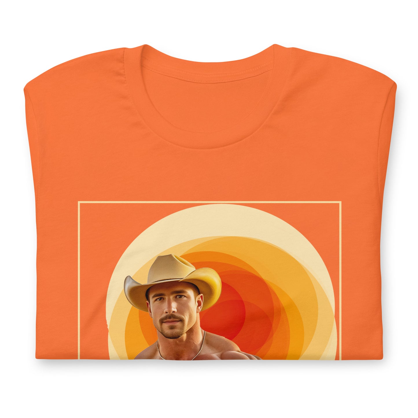 Cact-Ass Cowboy orange T-Shirt folded - BackRoomGear - your LGBTQI Gay Kink Apparel Store