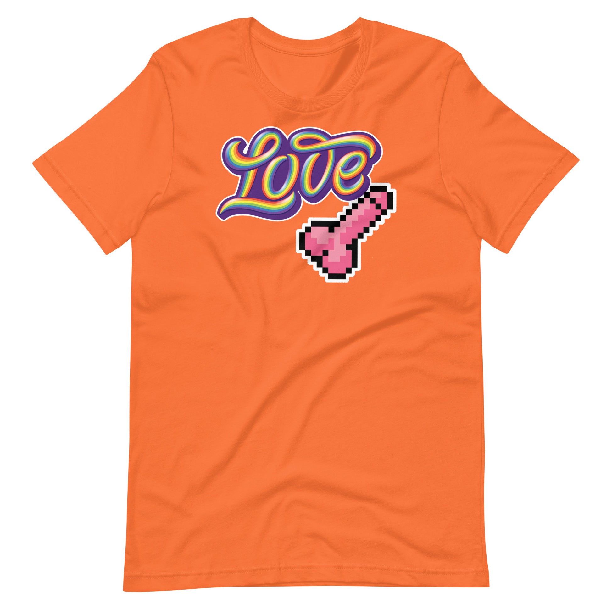 Love Dick Shirt-Orange flat-backroomgear - your LGBTQI Gay Kink Apparel Store