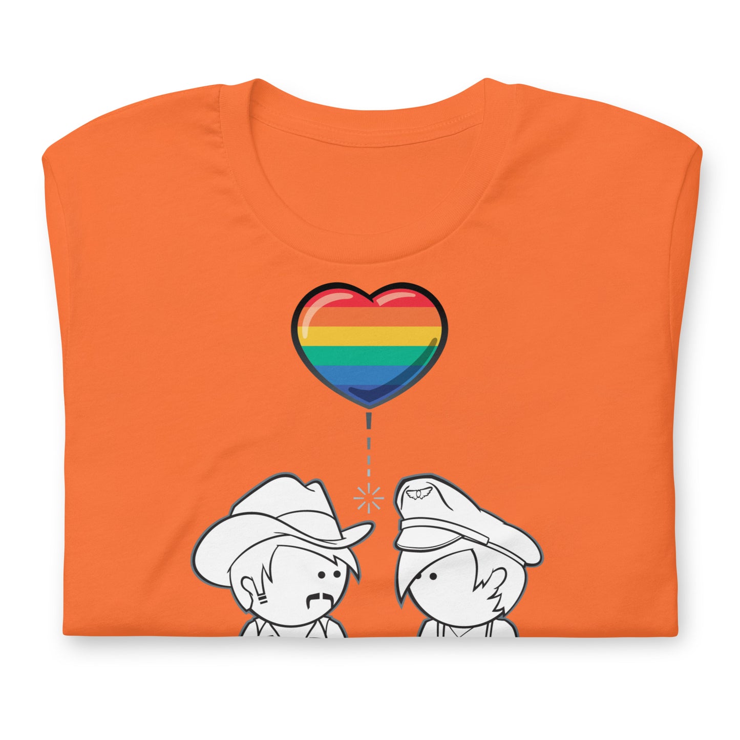 Romeo & Julian Orange T-Shirt Folded - BackRoomGear - your LGBTQI Gay Kink Apparel Store