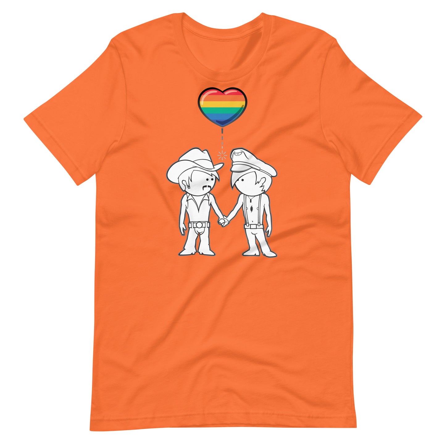 Romeo & Julian Orange T-Shirt Flat - BackRoomGear - your LGBTQI Gay Kink Apparel Store