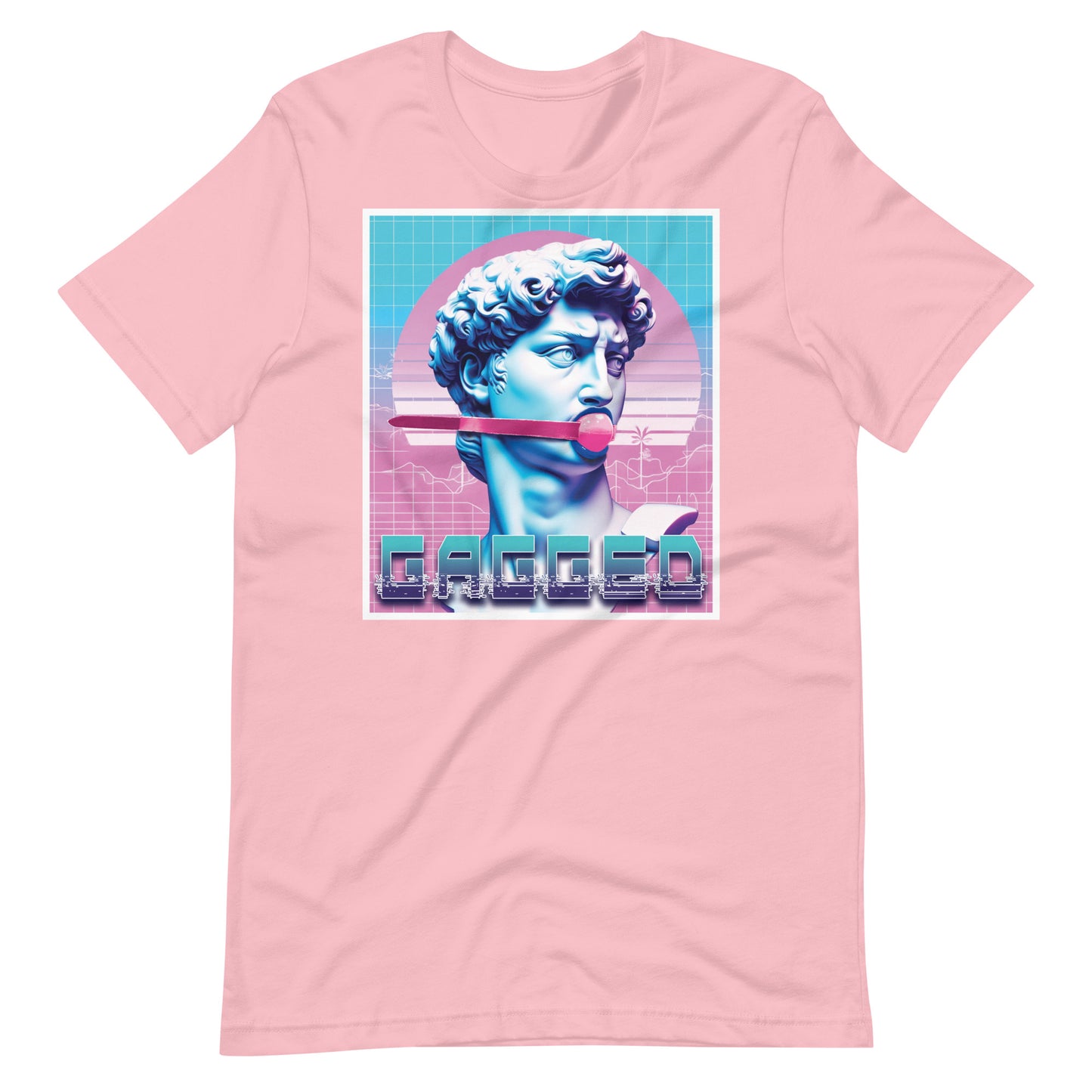 Gagged-Pink Flat-Shirt - backroomgear - your LGBTQI Gay Kink Apparel Store