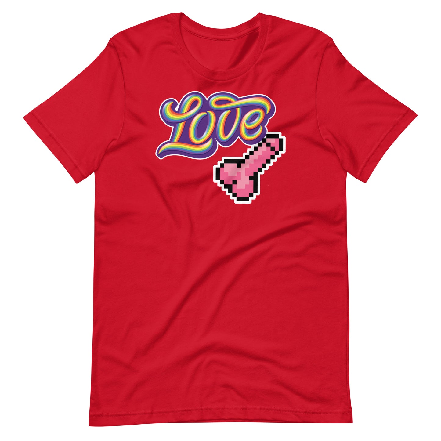 Love Dick Shirt-Red flat-backroomgear - your LGBTQI Gay Kink Apparel Store