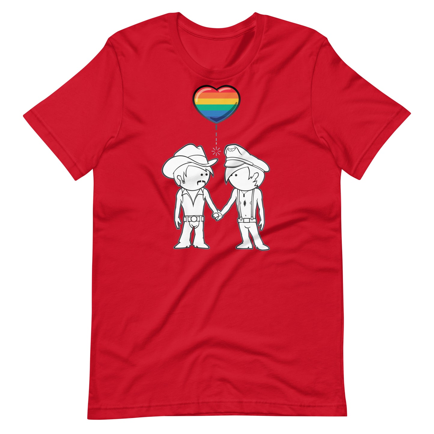 Romeo & Julian Red T-Shirt Flat - BackRoomGear - your LGBTQI Gay Kink Apparel Store