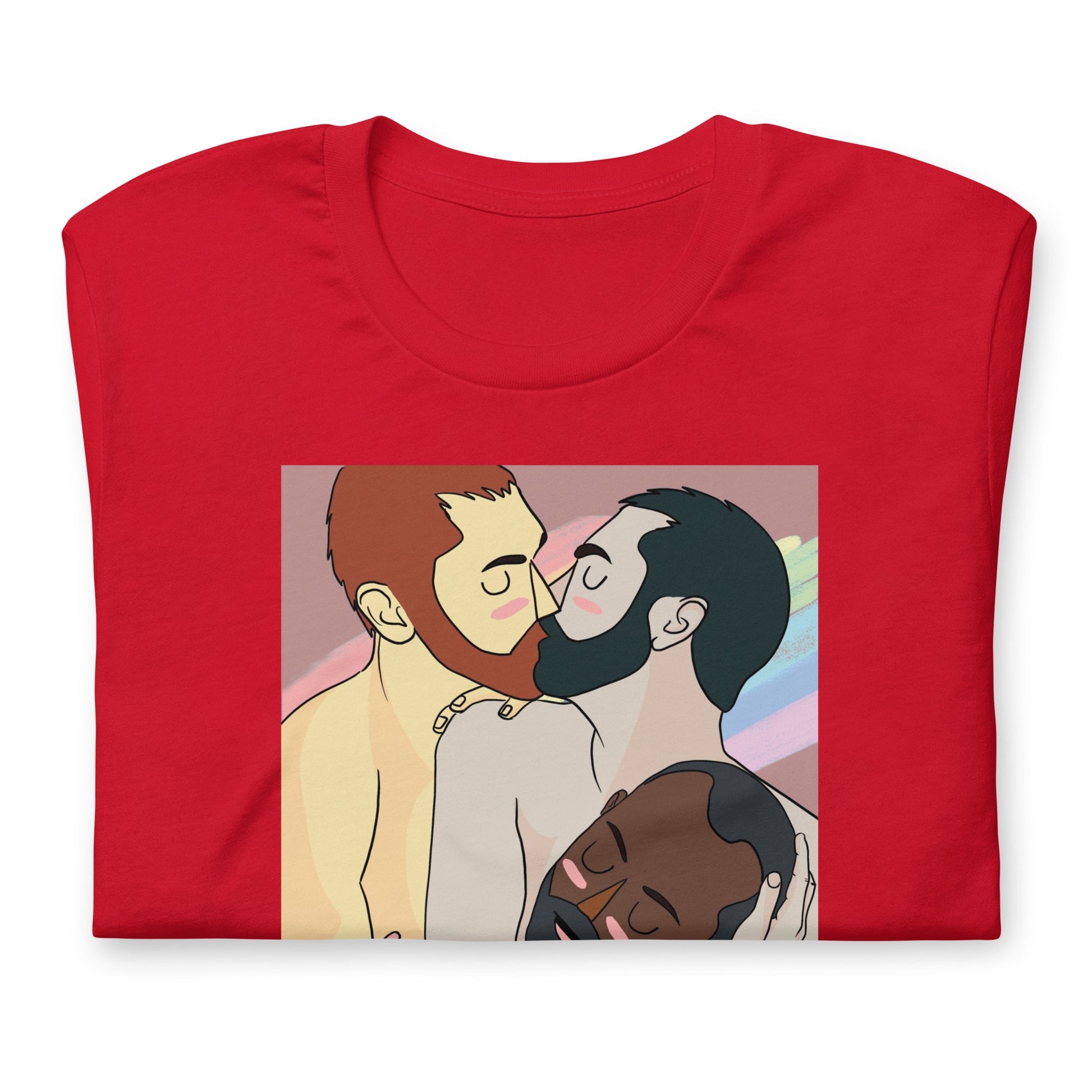 Throuple Red T-Shirt Folded - BackRoomGear - your LGBTQI Gay Kink Apparel Store