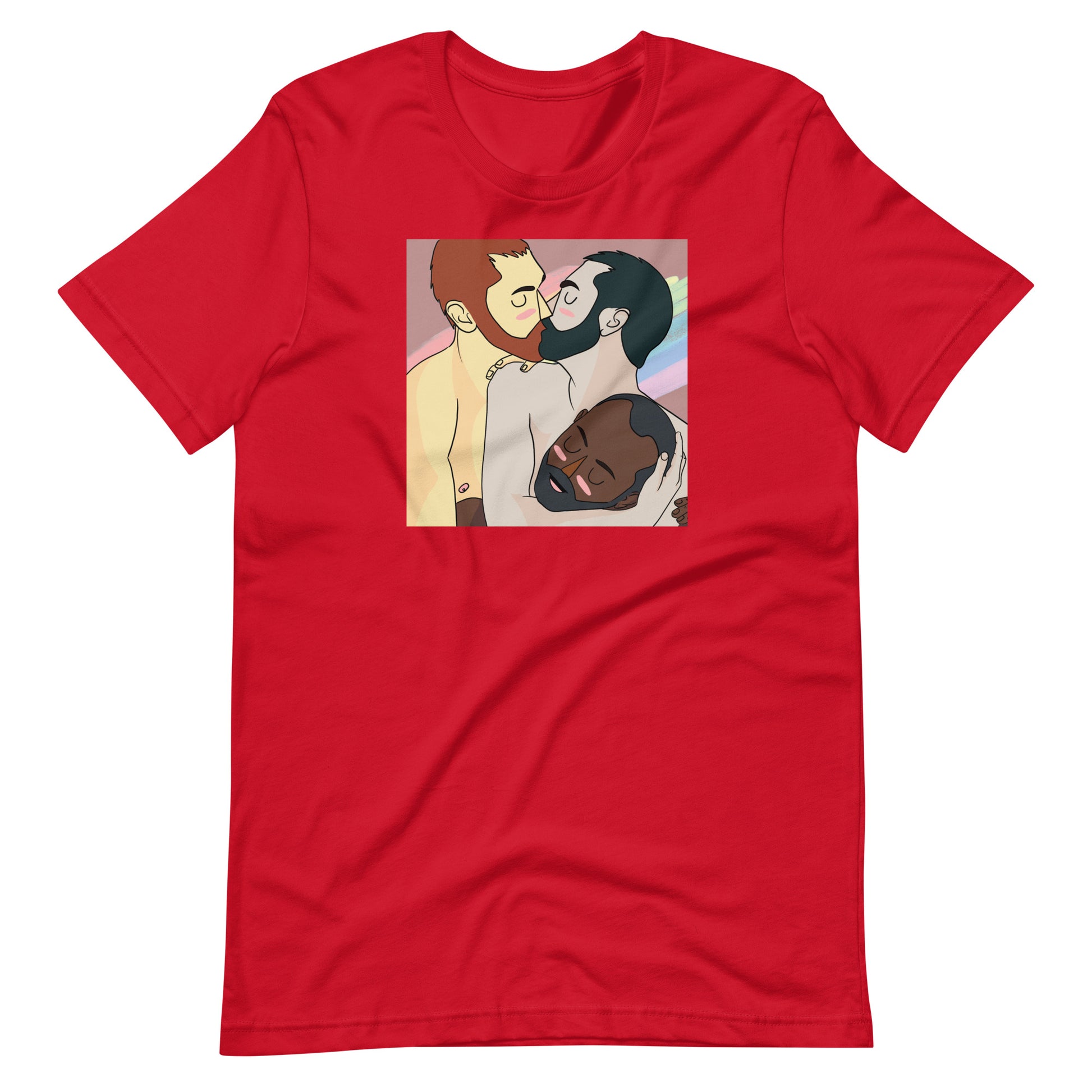 Throuple Red T-Shirt Flat - BackRoomGear - your LGBTQI Gay Kink Apparel Store