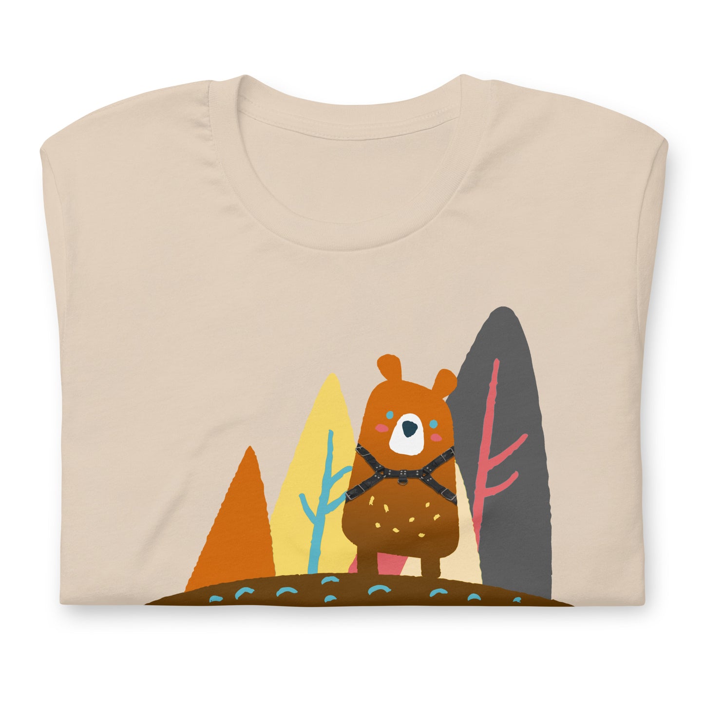 Bear-in-the-woods-Soft Cream-T-Shirt-Folded Backroom-Gear - your LGBTQI Gay Kink Apparel Store