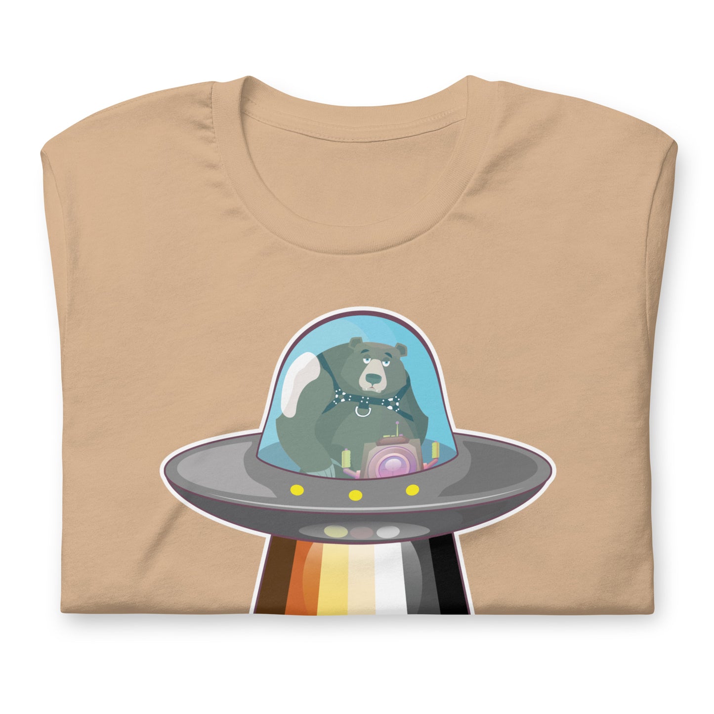 UFO Bear Tan T-Shirt Flat - BackRoomGear - your LGBTQI Gay Kink Apparel Store