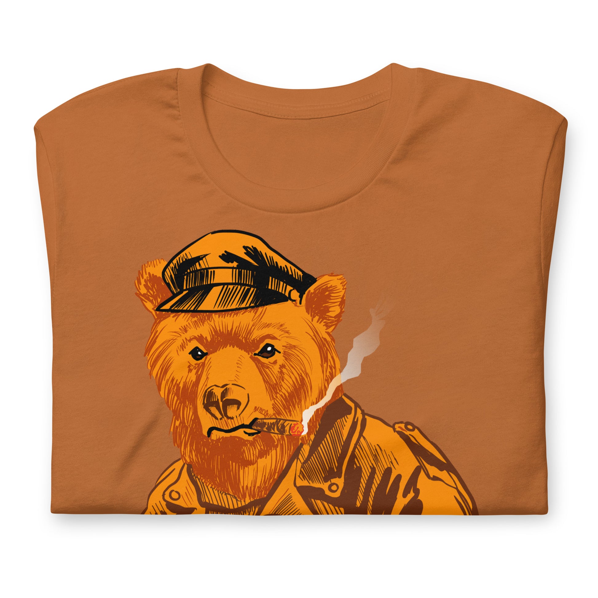 Retro Leather Bear Toast T-Shirt Flat Folded - BackRoomGear - your LGBTQI Gay Kink Apparel Store