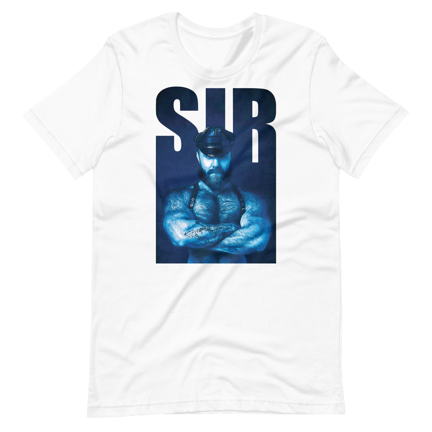 Sir Bear shirt white flat - backroomgear - your LGBTQI Gay Kink Apparel Store