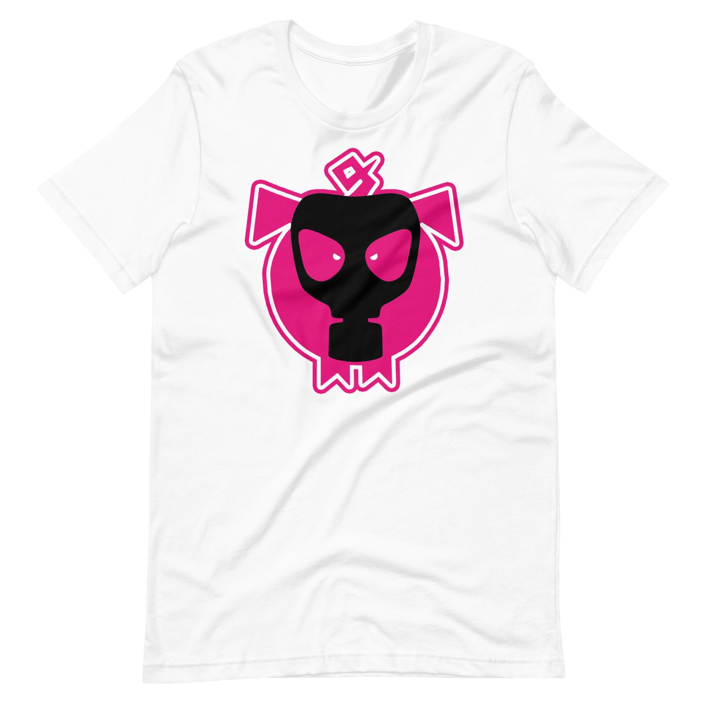 Gas Mask Piggy Shirt White Flat - BackRoomGear - your LGBTQI Gay Kink Apparel Store