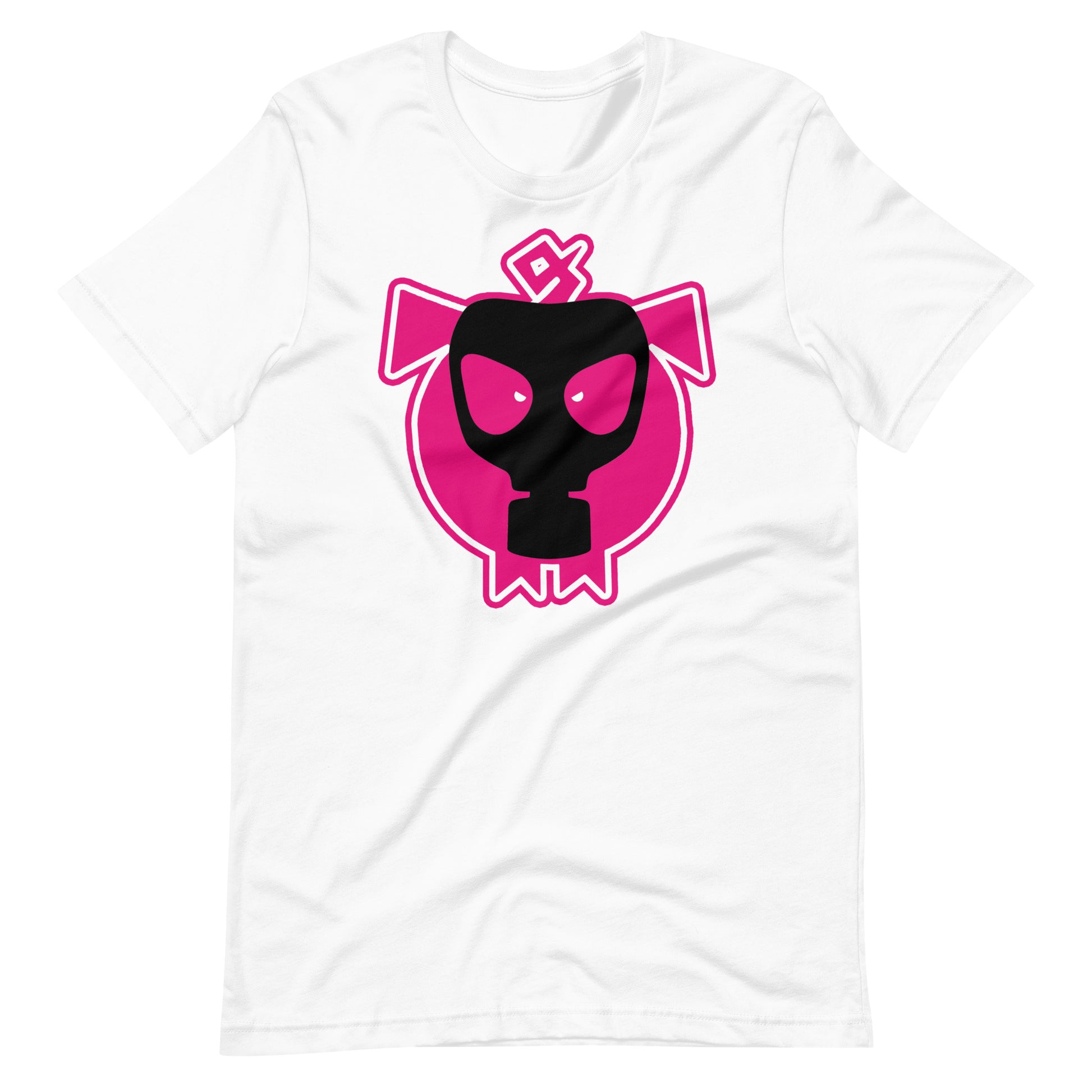 Gas Mask Piggy Shirt White Flat - BackRoomGear - your LGBTQI Gay Kink Apparel Store