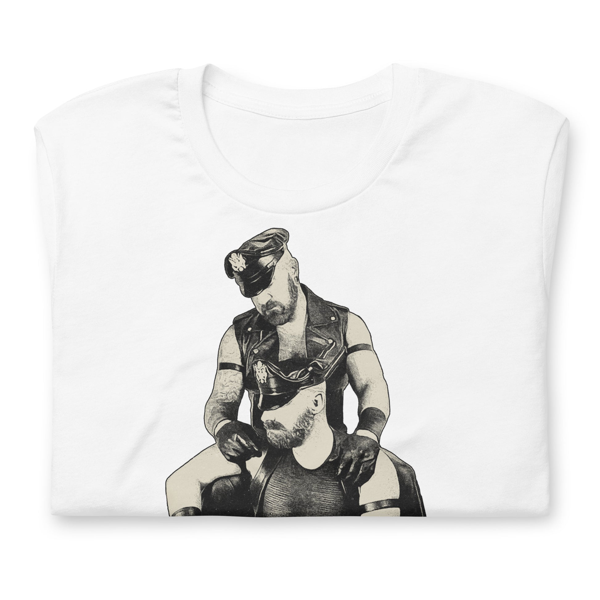 Leather Daddies Shirt-White folded-backroomgear - your LGBTQI Gay Kink Apparel Store