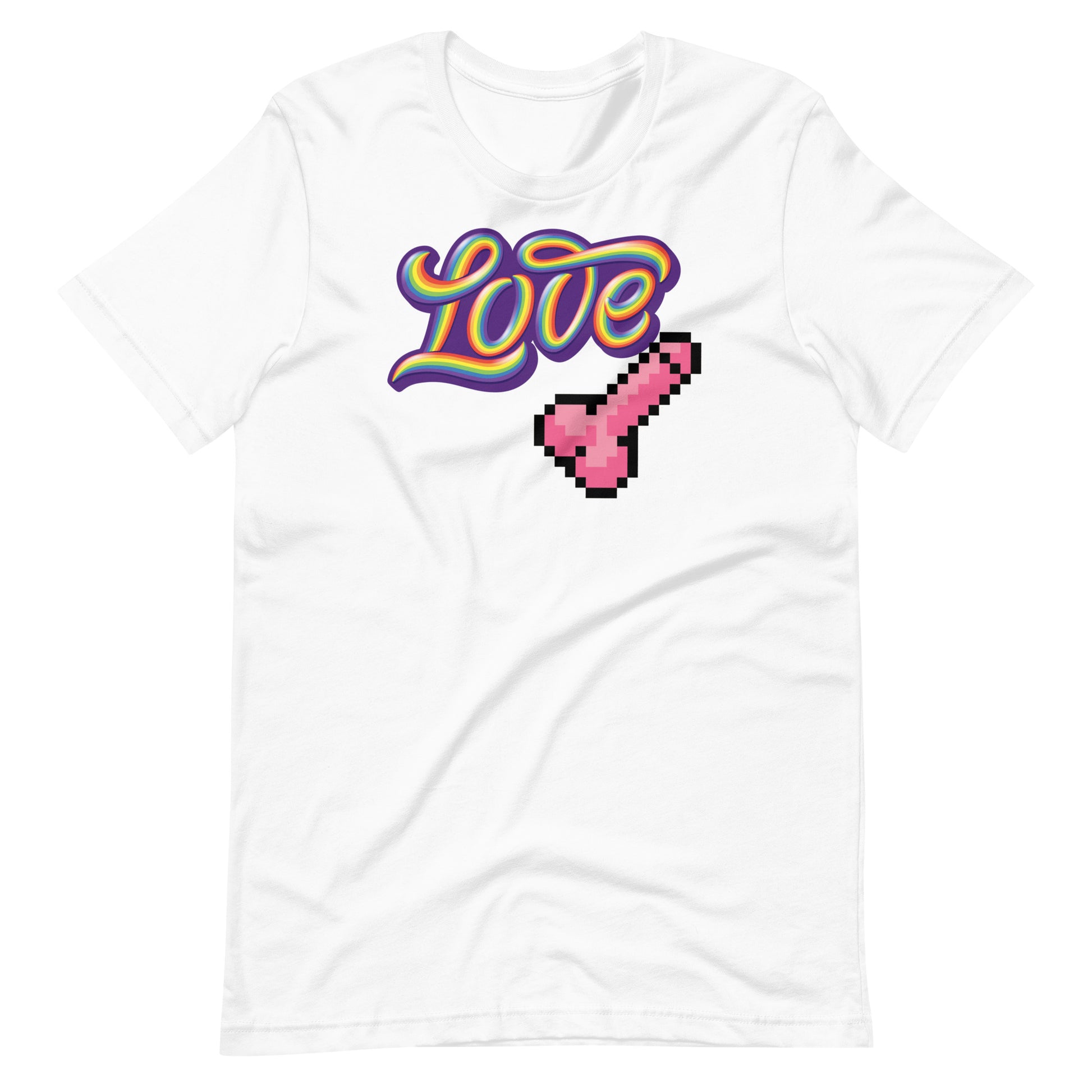 Love Dick Shirt-White flat-backroomgear - your LGBTQI Gay Kink Apparel Store