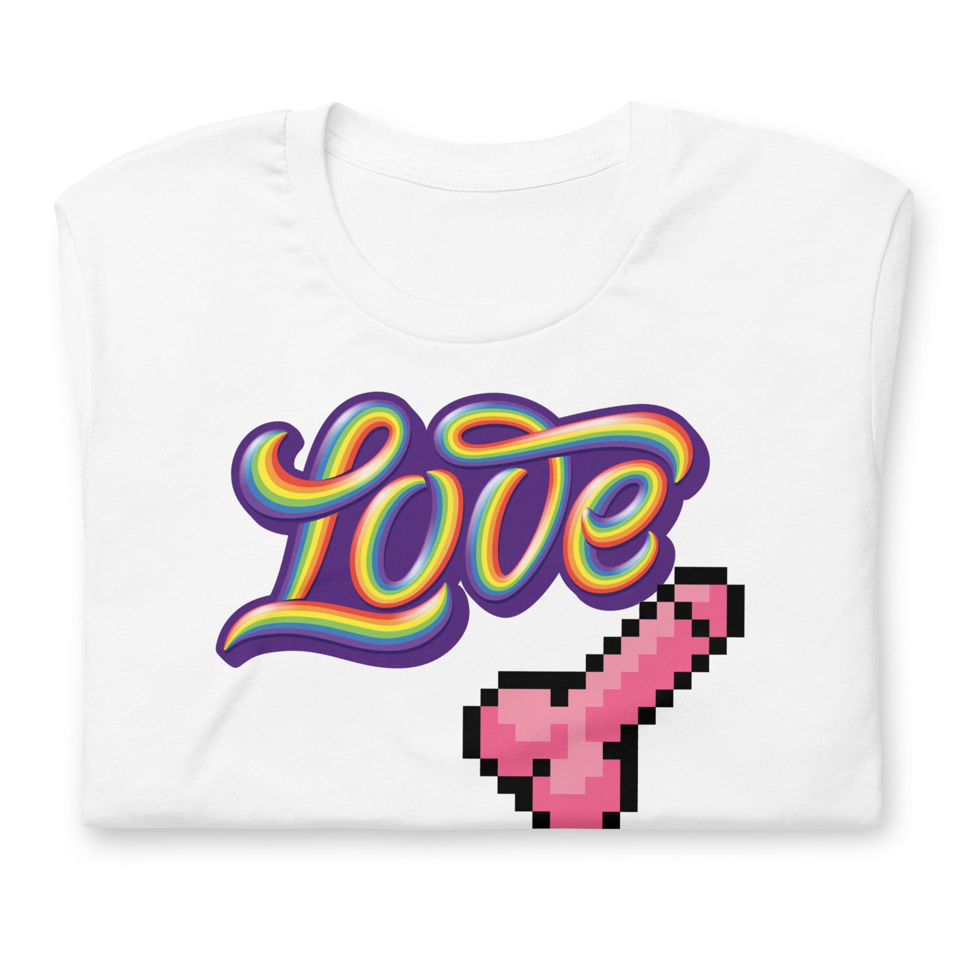 Love Dick Shirt-White folded-backroomgear - your LGBTQI Gay Kink Apparel Store