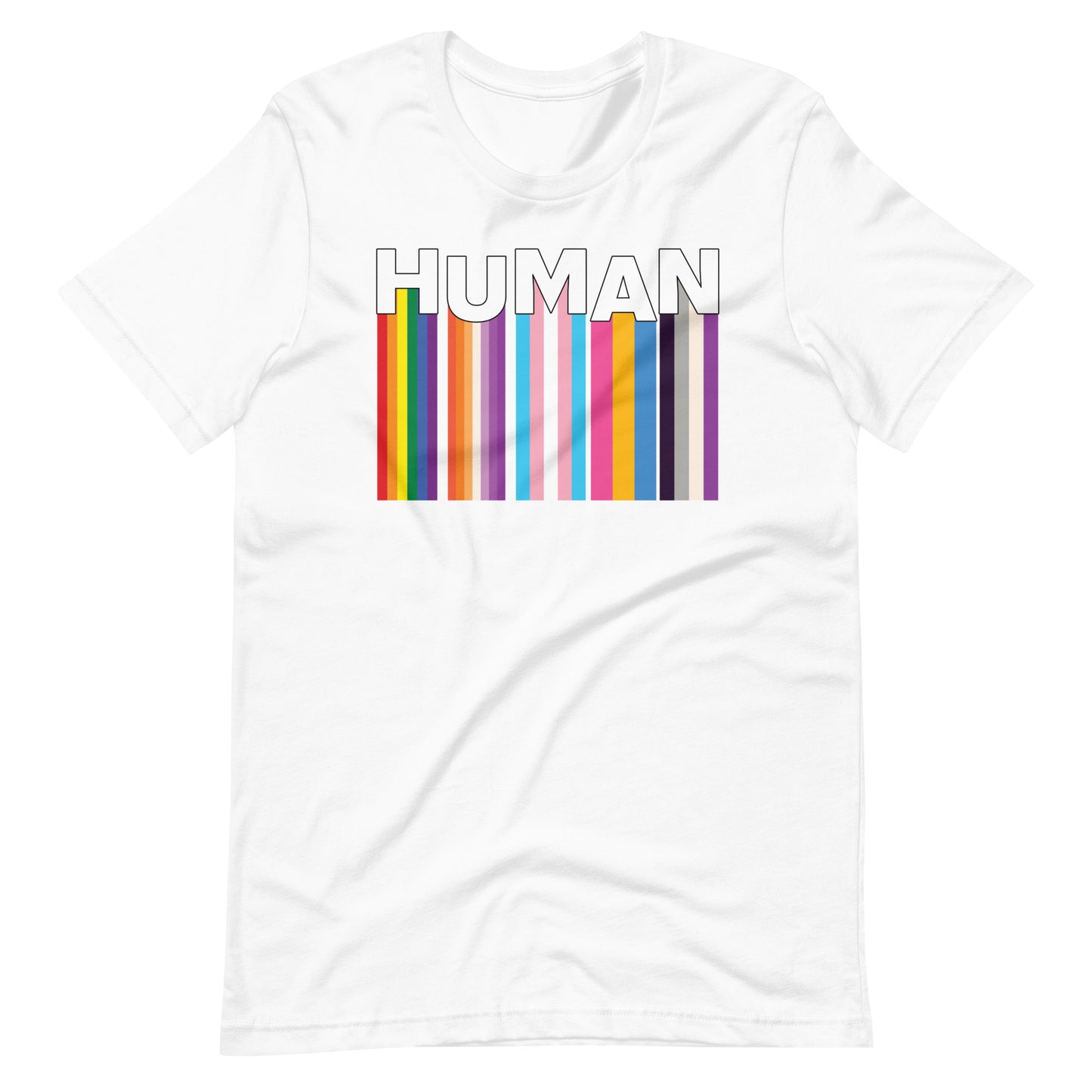 We Are Human White T-Shirt Flat - BackRoomGear - your LGBTQI Gay Kink Apparel Store