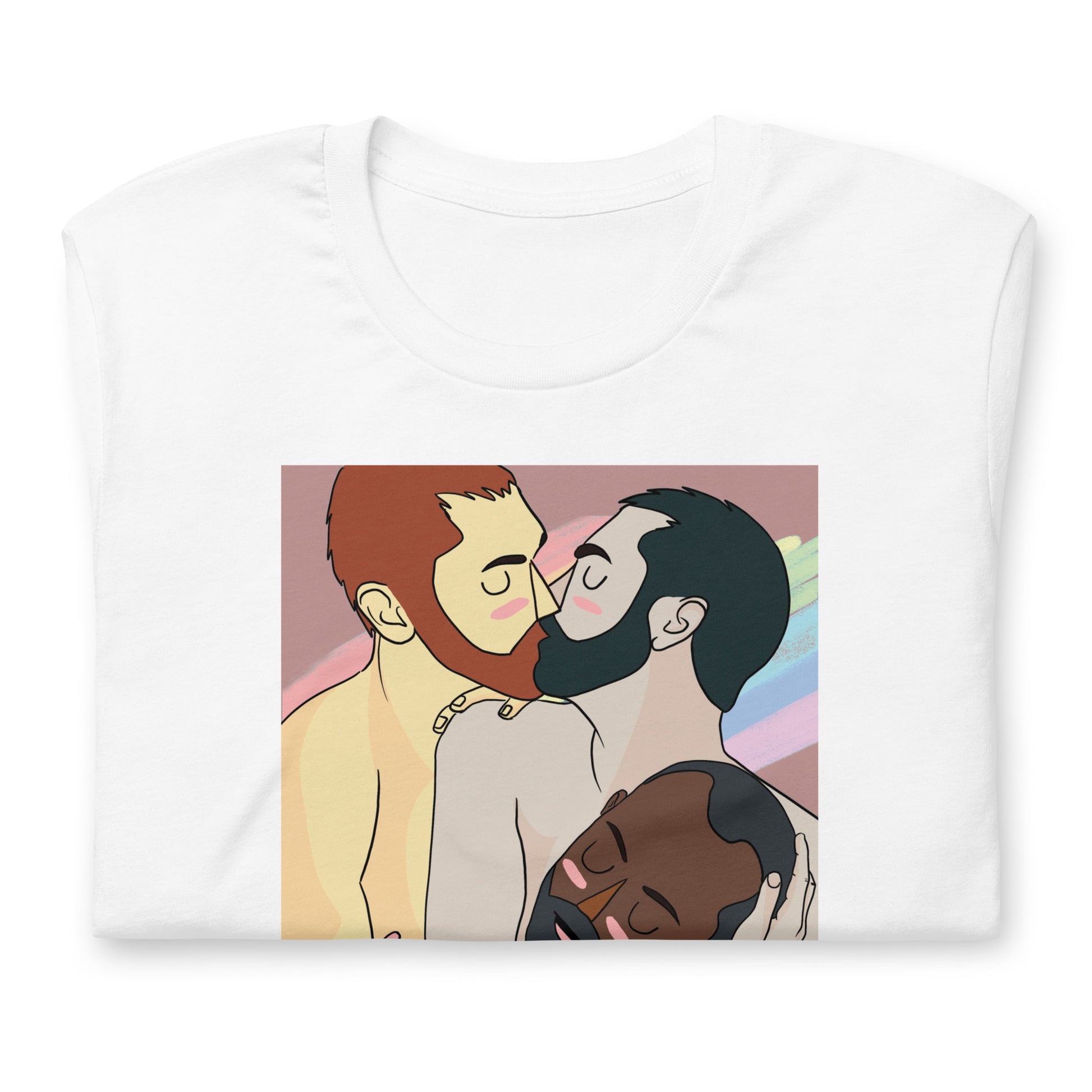 Throuple White T-Shirt Folded - BackRoomGear - your LGBTQI Gay Kink Apparel Store