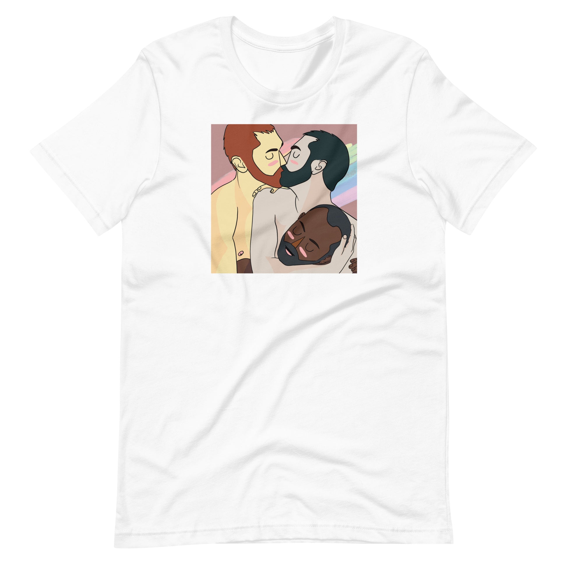 Throuple White T-Shirt Flat - BackRoomGear - your LGBTQI Gay Kink Apparel Store