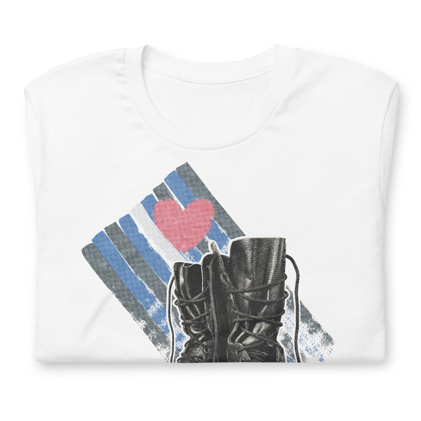 Love Boots White T-Shirt Folded - BackRoomGear - your LGBTQI Gay Kink Apparel Store