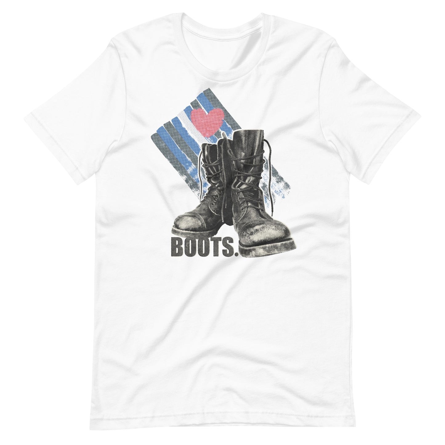 Love Boots White T-Shirt Flat - BackRoomGear - your LGBTQI Gay Kink Apparel Store