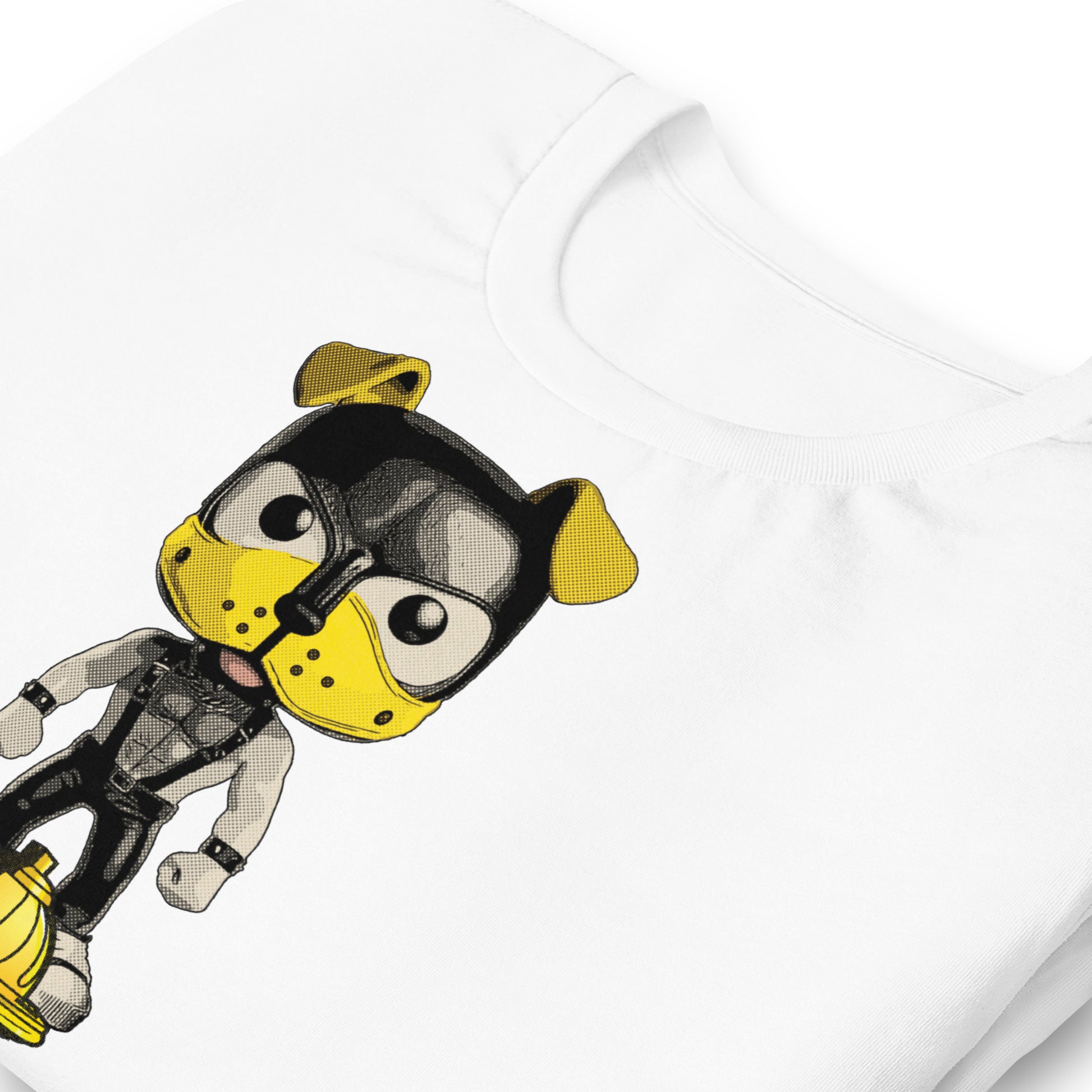 Hydrant-Pup-shirt white flat zoomed - backroomgear - your LGBTQI Gay Kink Apparel Store