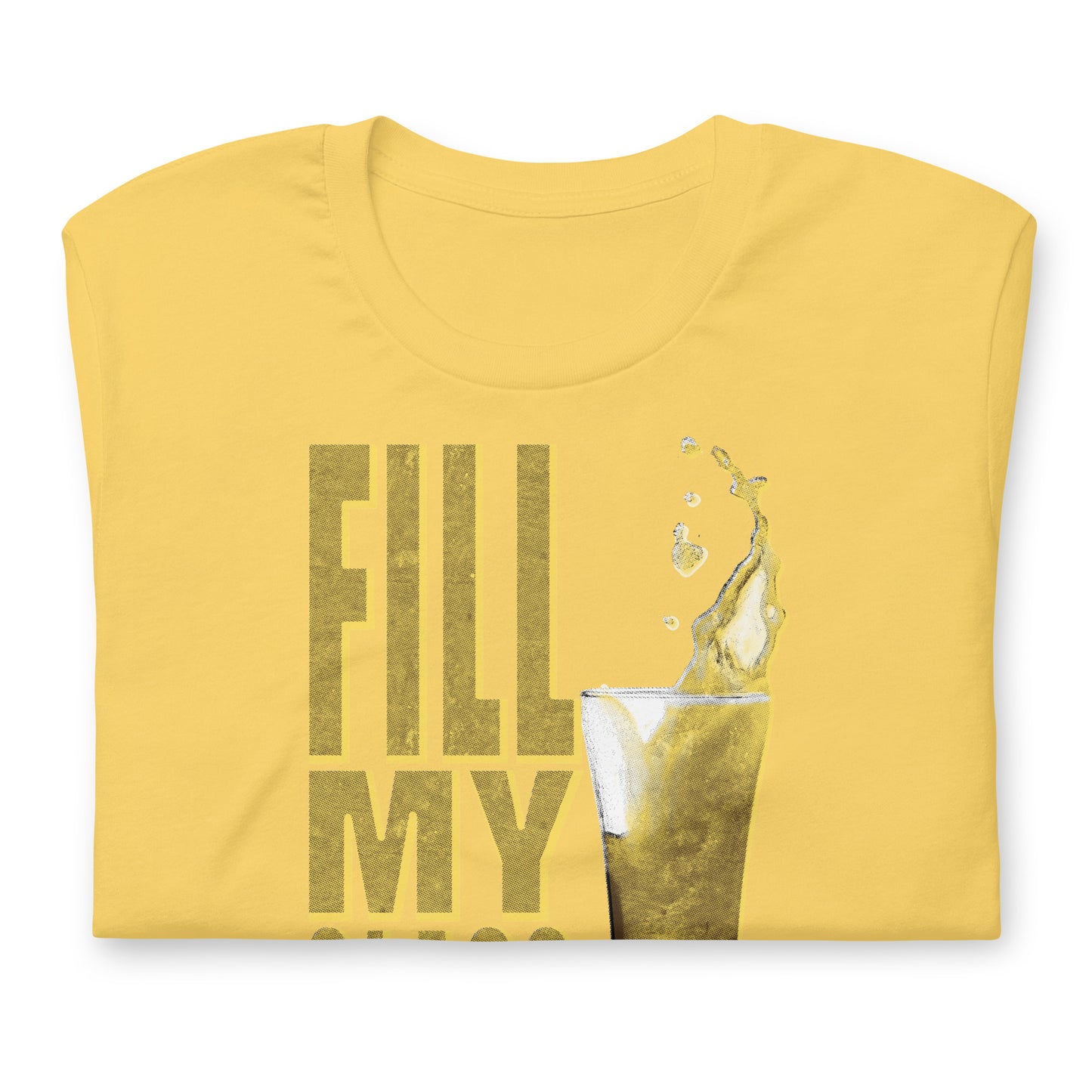 Fill-My-Glass-yellow shirt Flat folded- backroomgear