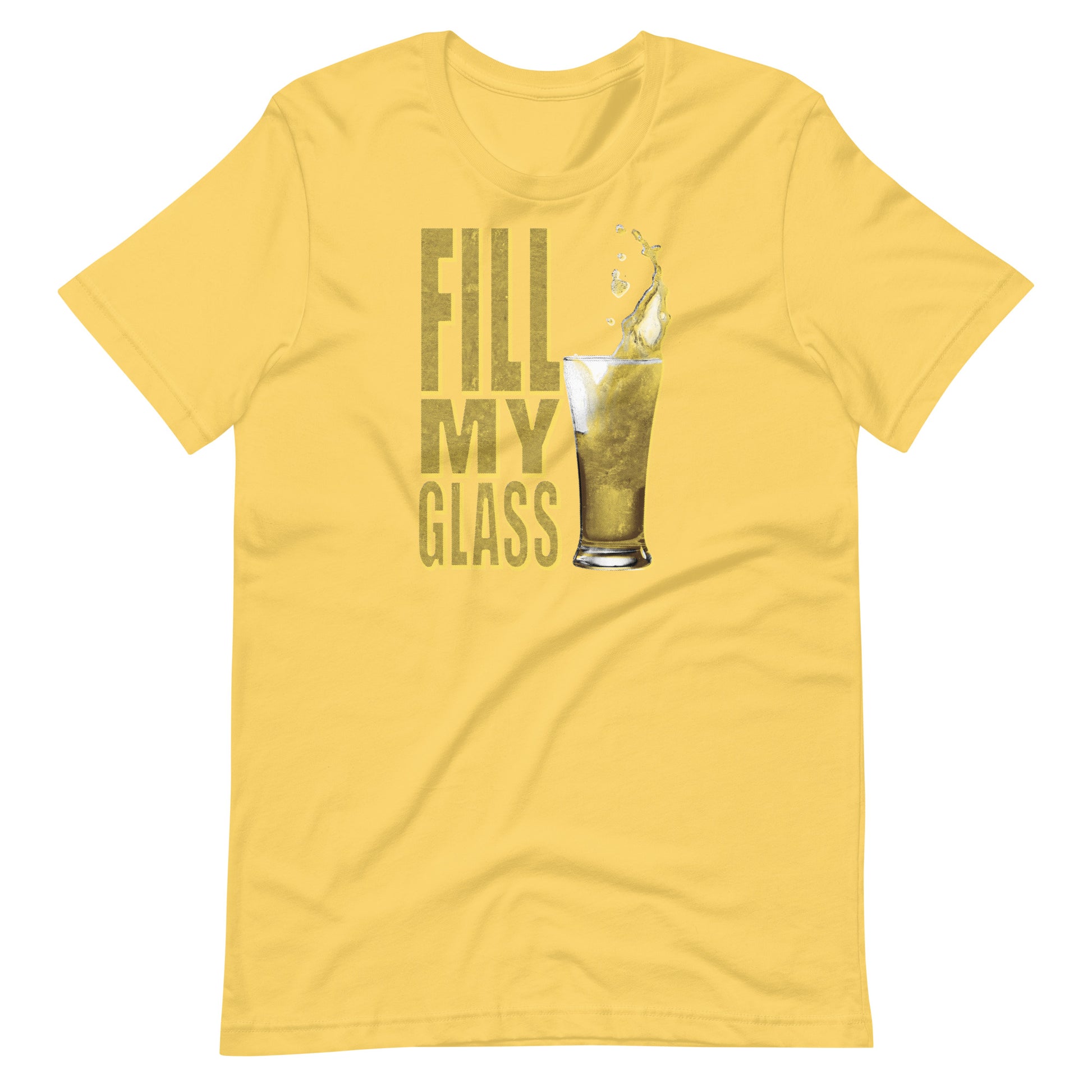 Fill-My-Glass-yellow shirt Flat - backroomgear - your LGBTQI Gay Kink Apparel Store