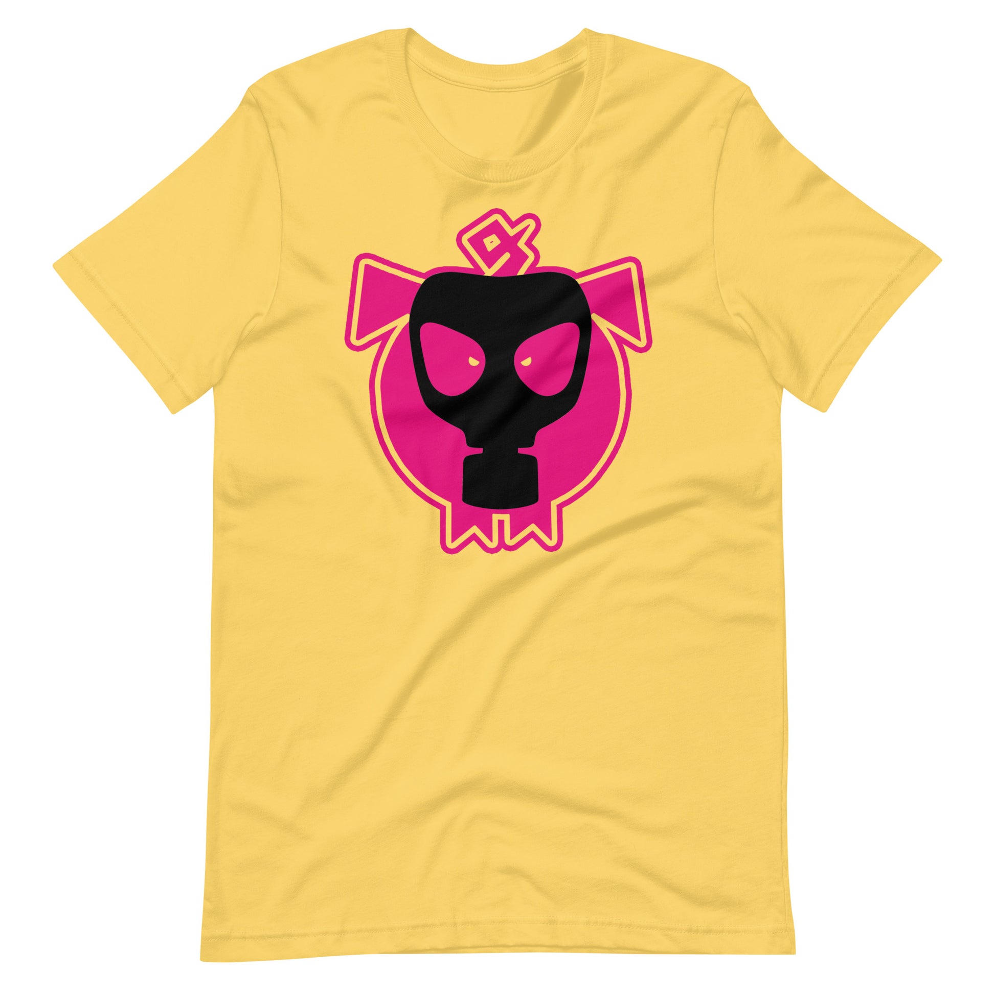 Gas Mask Piggy Shirt Yellow Flat - BackRoomGear - your LGBTQI Gay Kink Apparel Store