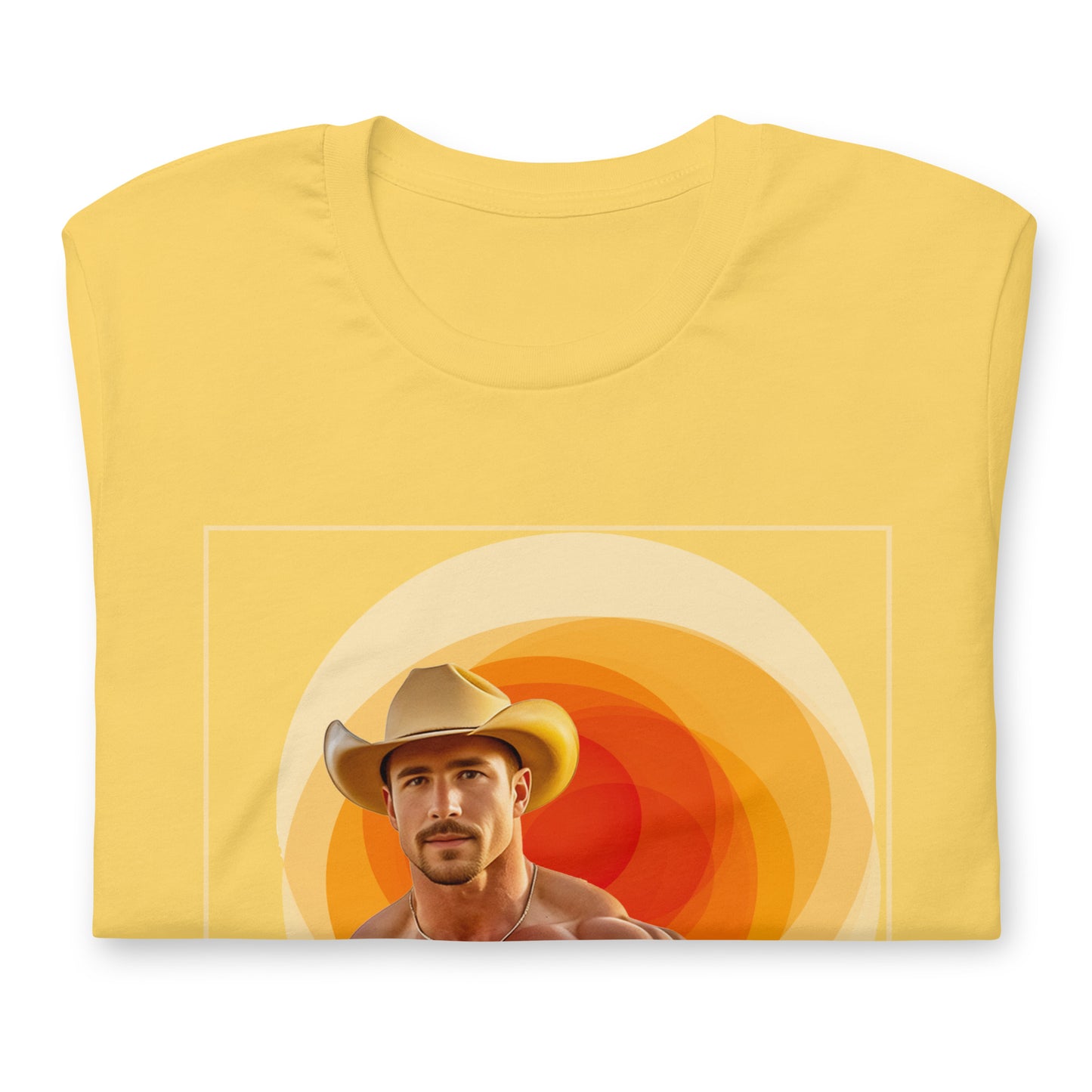 Cact-Ass Cowboy yellow T-Shirt folded - BackRoomGear - your LGBTQI Gay Kink Apparel Store