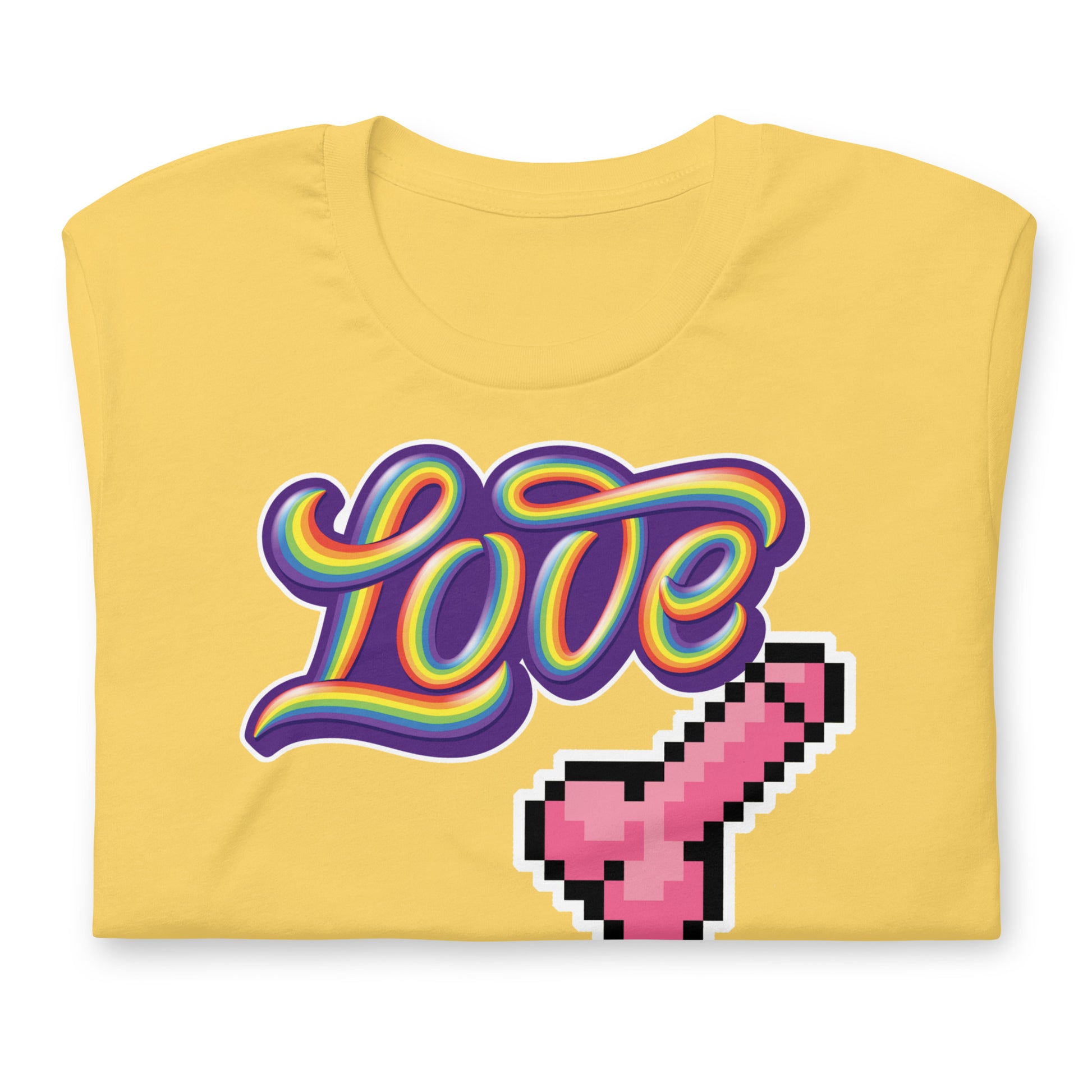 Love Dick Shirt-Yellow folded-backroomgear - your LGBTQI Gay Kink Apparel Store