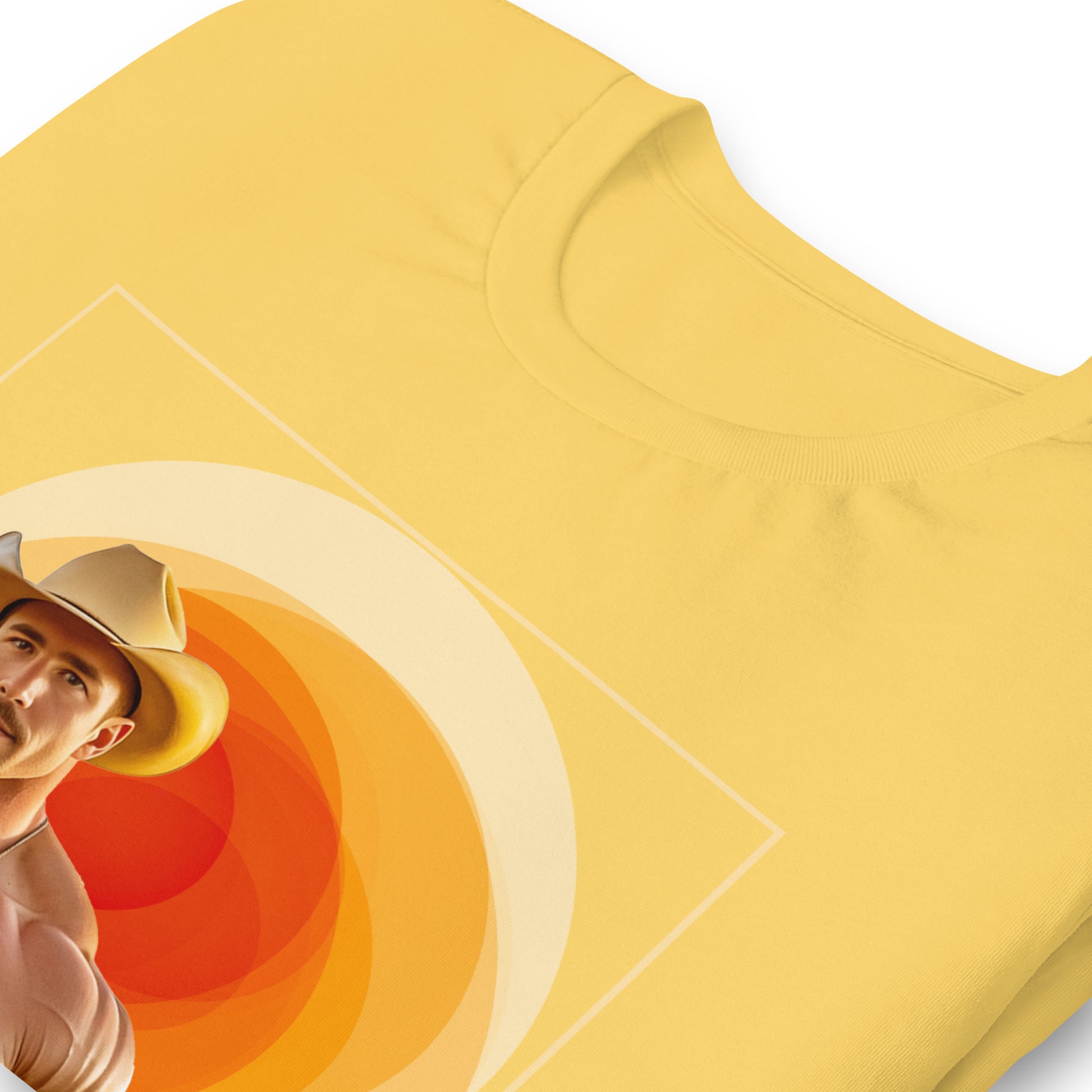 Cact-Ass Cowboy yellow T-Shirt zoomed - BackRoomGear - your LGBTQI Gay Kink Apparel Store